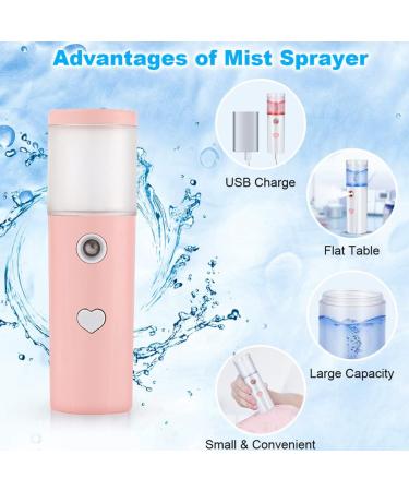 Face Mist Steamer 27ml Facial Handy Sprayer Hydrating Mister USB Rechargeable for Skin Care Beauty Pink Face Mist Steamer111 - Buy Online on GoSupps.com