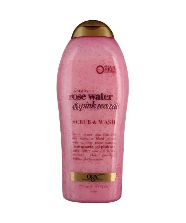 Ogx Body Scrub & Wash Rose Water & Pink Sea Salt 19.5 Ounce (577ml) (Pack of 6)