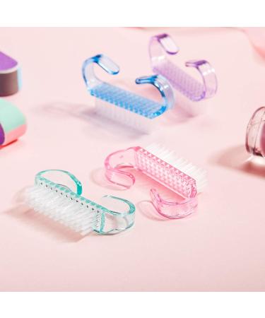 4-Piece Nail Hand Scrubbing Brush Set - Plastic Fingernail Cleaning Brushes (Blue Green Pink Purple) - Buy Online on GoSupps.com