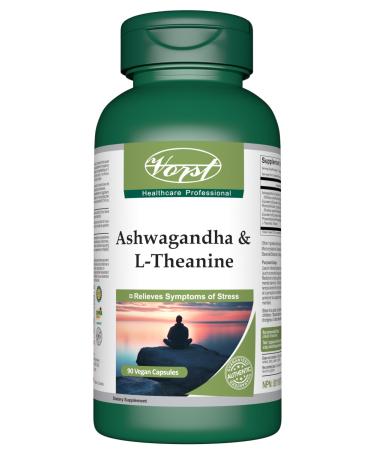 VORST Ashwagandha and L-Theanine Complex 90 Vegan Capsules | Stress Relief Supplement | Powder Pills | 1 Bottle 90 count (Pack of 1)