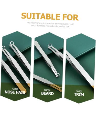 Frcolor Stainless Steel Round Nose Hair Clips - 5-Pack Reusable Beard & Eyebrow Tweezers for Men - Yellow - 9.8x1cm - Perfect Grooming Tool for Nose & Eyelash Hair Removal - Buy Online on GoSupps.com