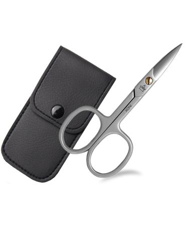 Nail scissors for fingernails and toenails combination scissors curved with case extra sharp made of stainless steel (nail scissors 9 cm + case)