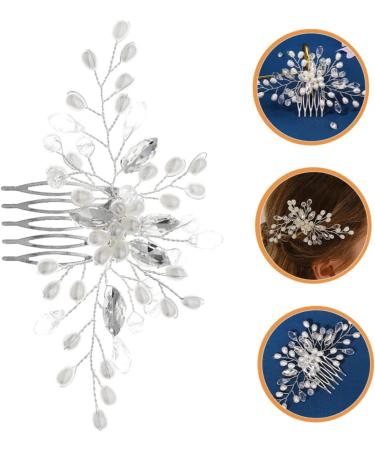 Didiseaon Bridal Pearl Comb Rhinestone Hair Comb Rhinestone Hair Clip Hair Accessories for Bride Bridal Hair Clip Bridal Headpiece Barrettes for Girls Women's Manual Abs Hair up - Buy Online on GoSupps.com
