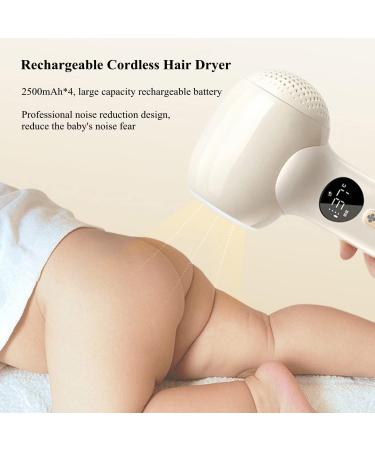 Portable Cordless Hair Dryer Rechargeable Blow Dryer w/LED Lights & LCD Display 10000mAh Battery Powered Travel Hair Dryer for Outdoor/Indoor - Buy Online on GoSupps.com