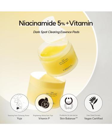 Hanyul Yuja (Yuzu) Vita Tone Up Apple Zone Toner Pads - 2-in-1 Brightening & Antioxidant Care Vegan Certified 60 Sheets - International Shipping Available - Buy Online on GoSupps.com