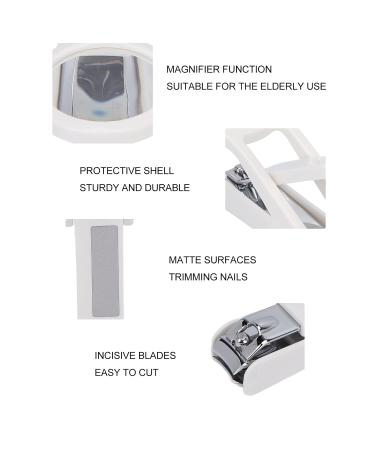 Stainless Steel Adjustable Nail Snap with Magnifying Glass for Seniors - Fingernail & Toenail Cutter Care (White) - Buy Online on GoSupps.com