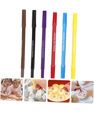 COLLBATH 6pcs Cake Boxes Biscuits Decor Portable Edible Markers Cake Coloring Edible Pens Food Pens Plastic - Buy Online on GoSupps.com