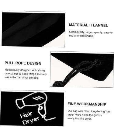 SOESFOUFU 3 Pcs Hair Dryer Storage Bag Hair Dryer Bags Travel Bag Portable Hair Dryer Purse Black Flannel - Buy Online on GoSupps.com