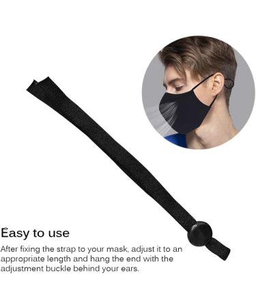 N I K B Black Sewing Elastic Mask Band with Adjustable Buckle | 1/5 Inch Adjustable Black Ear Loop Strap for Masks - Buy Online on GoSupps.com