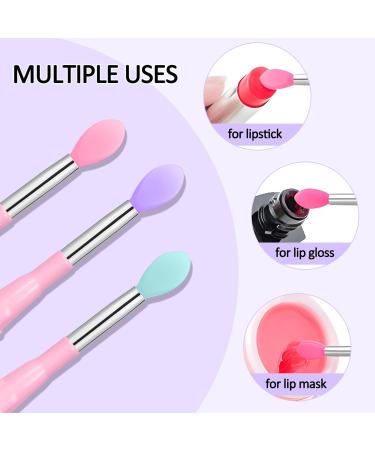 Buy Songaa Silicone Lip Brush Set (6 Pcs) - Best Lip Applicator Brushes for Gloss Mask & Cream - Mint Green Purple Dark Pink - Buy Online on GoSupps.com