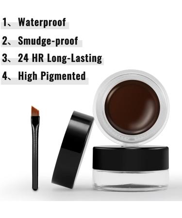  Erinde Erinde Braun Gel Eyeliner Waterproof Long-Lasting Cream High Intensity Pigment Friction Resistant Brown with 2 Brushes 04# - Buy Online on GoSupps.com