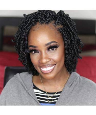 TOYOTRESS Bob Spring Twist Hair - 6 inch 8 packs | Pre-twisted Kids Crochet Hair | Synthetic Braiding Hair Extensions | 1B Color | Pack of 8 - Buy Online on GoSupps.com