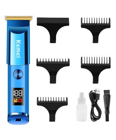 KEMEI Blue Hair Clippers for Men Cordless Clippers for Hair Cutting Professional Barber Clippers USB Rechargeable Wireless Haircut Clippers km-075