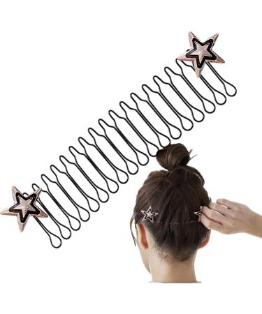 Stretchable Hair Clip U Shape Stretchable Hair Fixer Girl Hair Clips For Prom Daily Casual Wedding Dating Working And Traveling Maijia Silver Five-pointed Star - Buy Online on GoSupps.com