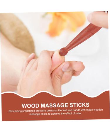 FRCOLOR 6 STK Wooden Acupressure Stick Massage Device - Portable Hand Massager for Relaxation & Pain Relief - Fragrant Red Pear Wood - Buy Online on GoSupps.com