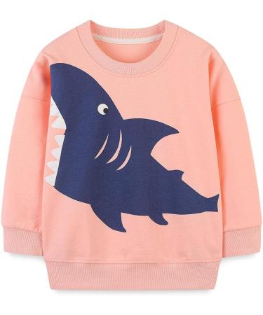 Girls Cotton Sweatshirt | Long Sleeve Shark Print Top for Kids | Toddler Casual Jumper | Ages 1-12 Years - Buy Online on GoSupps.com