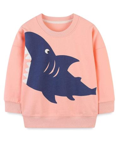 Girls Sweatshirt for Kids Cotton Top Casual Jumper Girl T Shirt Toddler Clothes Long Sleeve Pullover Age 1-12 Years 6-7 Years Shark