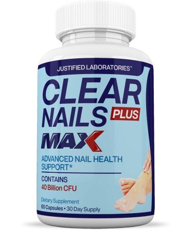 Justified Laboratories Clear Nails Plus Max - 2 Pack Probiotic Pills (40 Billion CFU) - 60 Capsules for Healthier Nails - Buy Online on GoSupps.com
