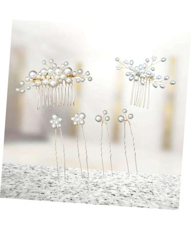 FRCOLOR Set of 6 Bridal Hair Comb Wedding Hair Accessories Wedding Headpiece Pearl Hair Clips Hair Pin Hair Clip Tiara Headpiece for the Bride Manual Set - Buy Online on GoSupps.com