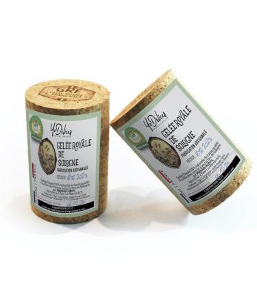GRF Certified French Royal Jelly Unique Total Quality Label 100% Natural neither transformed nor frozen 2 jars 10g harvestedSummer2020 from M.Outters Beekeeper of Sologne Selection YoD lices