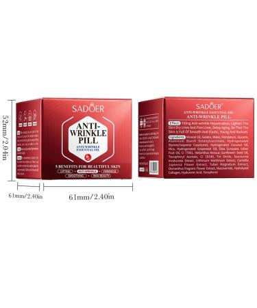 Sadoer Anti-Wrinkle Pill Serum | Essential Oil for Firmness & Smoothing | Anti-Aging Beauty Solution | 5 Benefits for Youthful Skin - Buy Online on GoSupps.com