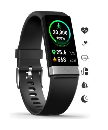 MorePro Fitness Activity Tracker Heart Rate Blood Pressure Monitor, IP68 Wateproof Smart Watch with Blood Oxygen HRV Health Sleep Tracking, Smartwatch Calorie Counter Pedometer for Women Men Black - Buy Online on GoSupps.com