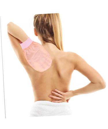 Buy Mud Bath Towel & Exfoliating Gloves Premium Bathing Mittens for Body Scrubbing | Silk Pink Lotus Color - Buy Online on GoSupps.com