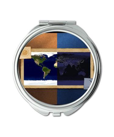 YENDOSTEEN Mirror Travel Mirror Map Wallpaper map australia pocket mirror portable mirror