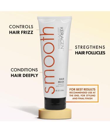 Keragen Mask for Dry Damaged Hair - 8 Oz Deep Moisturizing Treatment with Keratin Panthenol & Jojoba Oil | Repair Restore & Frizz-Free - Buy Online on GoSupps.com