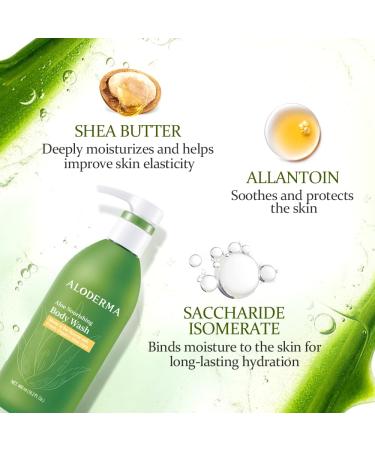 Aloderma Aloe Shower Set - Nourishing Body Wash Nourishing Facial Cleanser - Hydrating Soothing Moisturizing - Buy Online on GoSupps.com