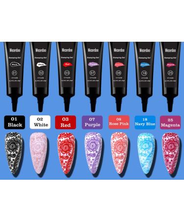Buy Stamping Gel Nail Stamper Kit - 7 Colors Polish Silicone Stamper 4 Design Plates & Top Coat for Stunning Nail Art - International Shipping Available - Buy Online on GoSupps.com