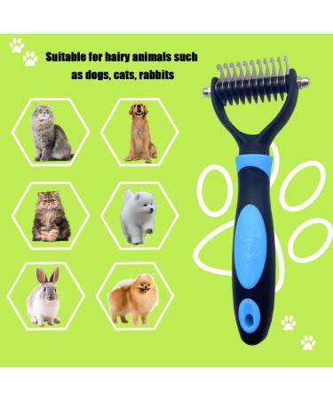 Dematting comb Pet Grooming Tool to Remove Loose and Knotted Hair for Cats Dogs Rabbits Blue - Buy Online on GoSupps.com