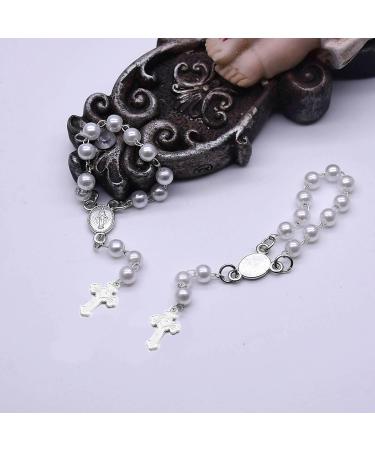 OralGos Rosary Bracelet with Cross - Acrylic Rosary Beads | Perfect Baptism Gift for First Communion & Baby Shower - Buy Online on GoSupps.com