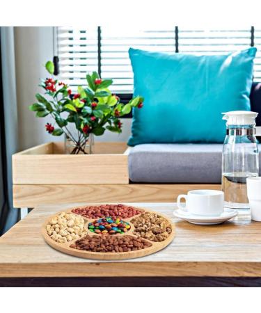 TINGSHC BKSYOFU Divided Serving Trays Fruit Tray with 5 Compartments Round Serving Tray for Party Dishes Snacks Dried Fruits - Buy Online on GoSupps.com