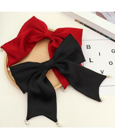 scicent Hair Bowknots 2 Pieces Fashionable Hair Clips Large Hair Bow Oversized Hair Barrettes for Women Girls Soft Hairdressing Clips Solid Color Hair Accessories - 7718 - Buy Online on GoSupps.com