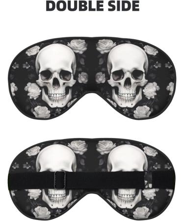 White Flowers & Skull Print Eye Covers | Soft Blackout Sleep Masks for Travel | Cute & Comfortable Eye Masks for Men & Women - Buy Online on GoSupps.com