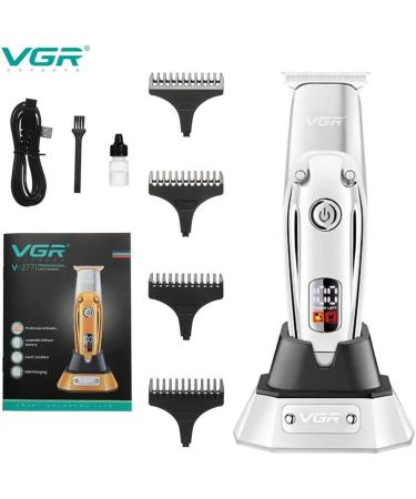 VGR Professional Mens Grooming Hair Clipper with Docking Station Cordless Detailer T-Blade Beard Trimmer Stainless Steel Hair Trimmer Cradle Charging Mount Barber Set - Buy Online on GoSupps.com