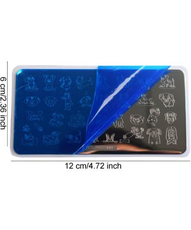 Cute Animal Print Nail Stamping Plates Set - Cat Unicorn Mermaid Dinosaur Dogs Rabbit Design - 7pcs Manicure Kit - Buy Online on GoSupps.com