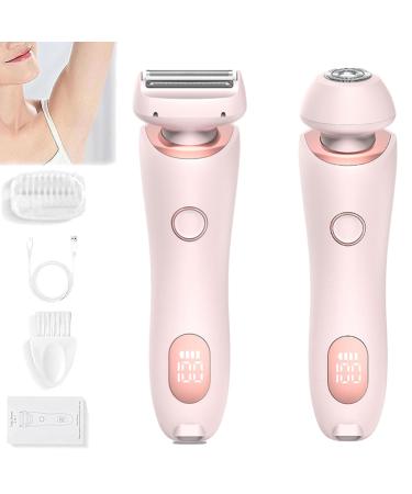Livora Electric Shaver For Women 2 in 1 Womens Electric Waterproof Shaver For Legs Wet & Dry for Leg Arm Underarm Pubic Area (Pink)