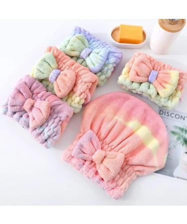 Microfiber Rainbow Bow Shower Cap - Quick Dry Hair Towel & Shower Wrap for Women | Fast International Shipping - Buy Online on GoSupps.com