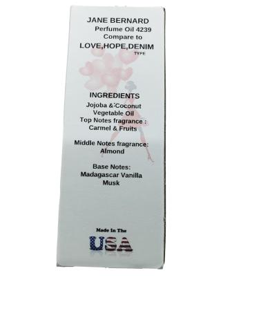 Jane Bernard No. 4239 Perfume Body Oil Inspired by Love Hope Denim Style 30ml (1 oz) Glass Roll-On Skin Safe + Bonus Shea Hand Lotion - Buy Online on GoSupps.com