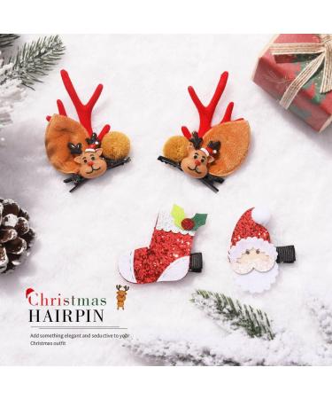 Evlry Christmas Hair Clip Set Reindeer Hair Barrettes Santa Hair Clips Christmas Tree Hair Accessories Gift Set Party Festival Hair Decor for Kids Adults(Set of 4) (Red) - Buy Online on GoSupps.com