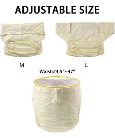 CutiePlusU Adult Cloth Diaper - Washable Adjustable Reusable & Leakproof Pocket Cover in Yellow | Eco-Friendly International Shipping - Buy Online on GoSupps.com
