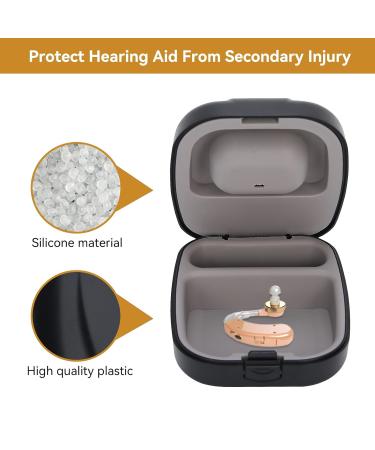 Agatige Hearing Aid Hard Case Portable Waterproof Hearing Aid Protection Storage Box Pouch Hearing Aid Protector for Storing Hearing Aids - 6.7x7x3cm - Buy Online on GoSupps.com