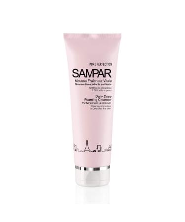 Sampar Pure Perfection Daily Dose Foaming Cleanser - Purifying Make up Remover and Cleansing Foam with 8 Essential Oils - Combination and Oily Skin 125ml