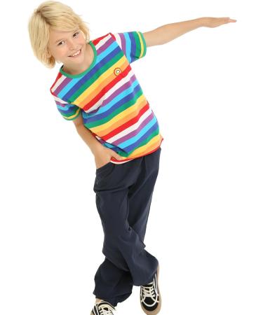Mud Kingdom Little Boys T-Shirt 18-24 Months Green Rainbow Stripe | Short Sleeve - Buy Online on GoSupps.com