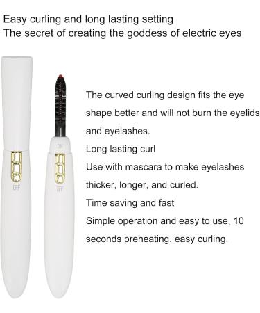 Zetiling Electric Eyelash Curler - Dynamic Curling Design Rapid 15 Sec Heating Long-Lasting Battery Compact & Portable (White - Buy Online on GoSupps.com