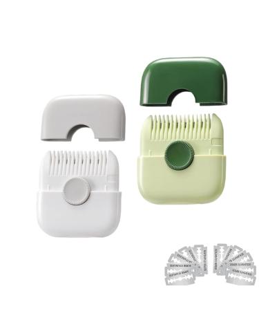 Trimpocket Hair Trimmer/Comb Kids Trimpocket 2 in 1 Hair Trimmer Manual Bangs Trimmer Comb for Girls Women Double Sided Hair Razor Comb Cutter (Gray+Green)