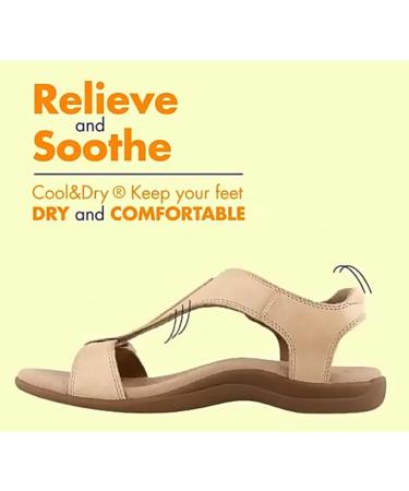 Orthopedic Sandals for Women with Arch Support Plantar Fasciitis Premium Comfy Hook and Loop Closure Sport Sandal Andals Casual Flat Sandals for Heel and Foot Pain Relief(Size:7.5 Color:Beige) - Buy Online on GoSupps.com