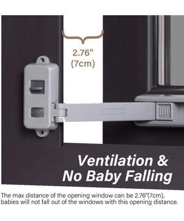 EUDEMON Childproof Window Lock Baby Safety Window Restrictor Easy to Install and Use 3M VHB Adhesive no Tools Need or Drill (Grey) - Buy Online on GoSupps.com